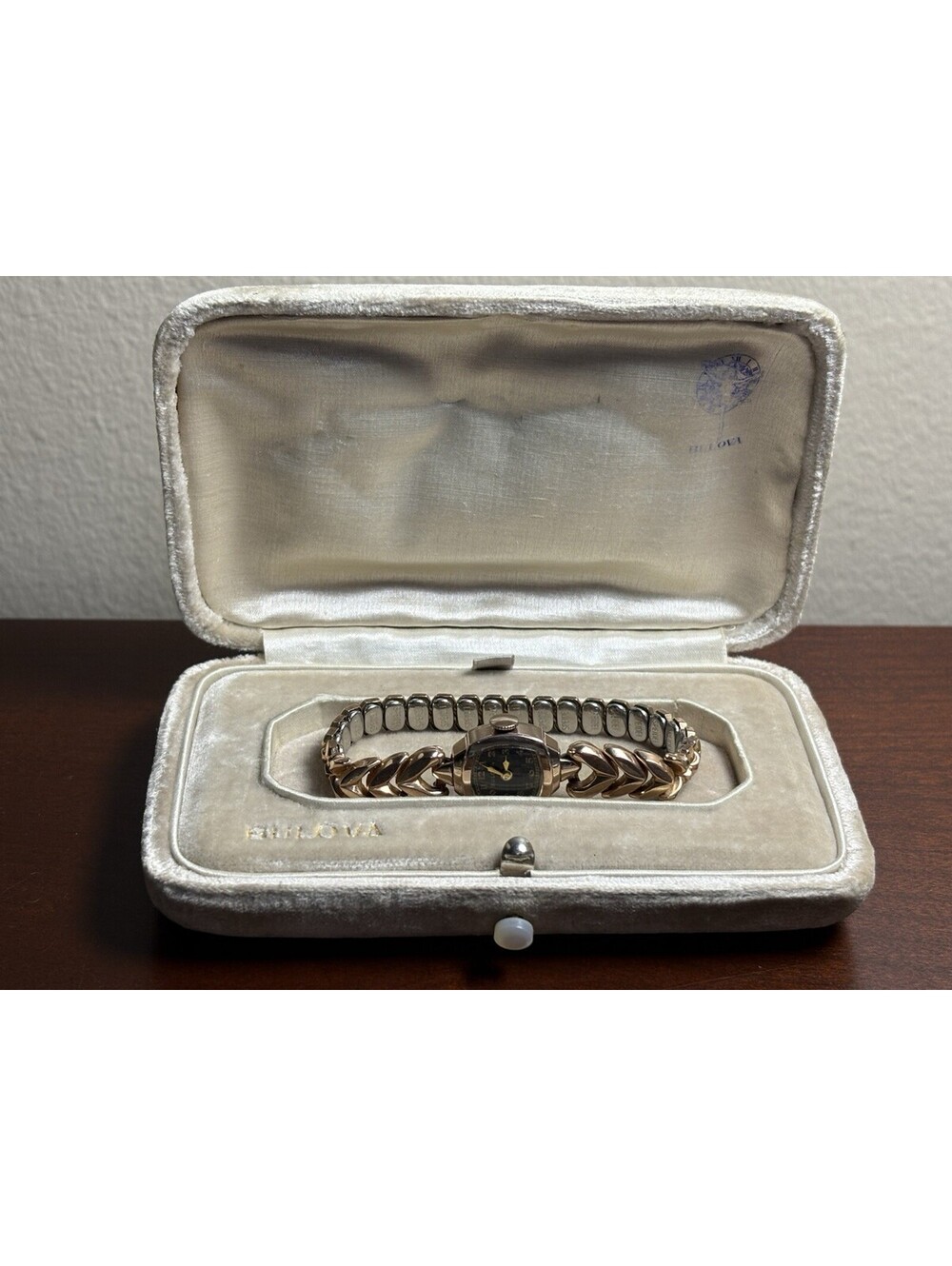 Vintage 1941 Bulova Miss America 14K Gold Filled Ladies Watch Original Box RUNS